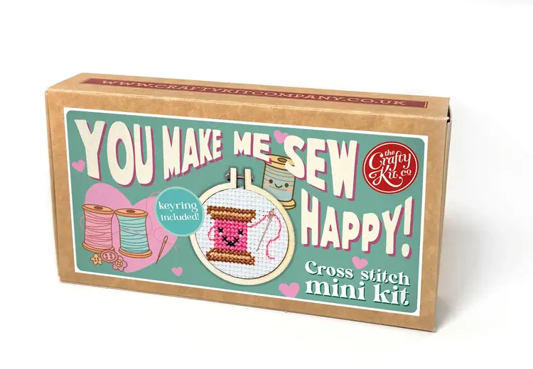 The Crafty Kit Company You Make Me Sew Happy! Mini Matchbox Cross Stitch Kit