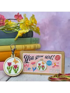 The Crafty Kit Company You Grow Girl! Mini Matchbox Cross Stitch Kit