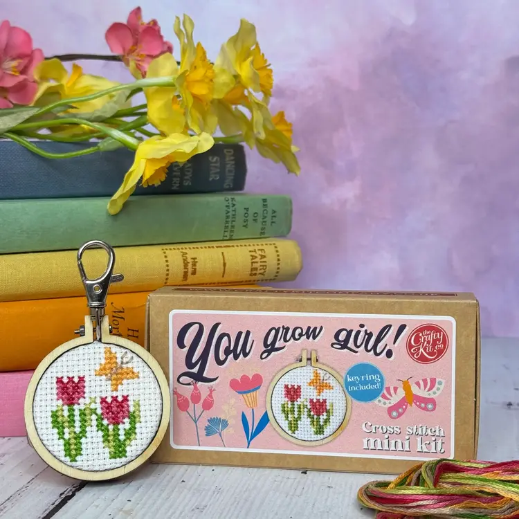 The Crafty Kit Company You Grow Girl! Mini Matchbox Cross Stitch Kit