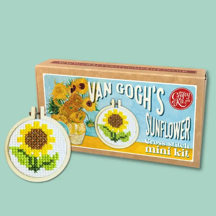 The Crafty Kit Company Van Gogh's Sunflower Mini Matchbox Cross Stitch Kit
