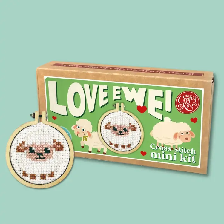 The Crafty Kit Company Love Ewe! Mini Matchbox Cross Stitch Kit