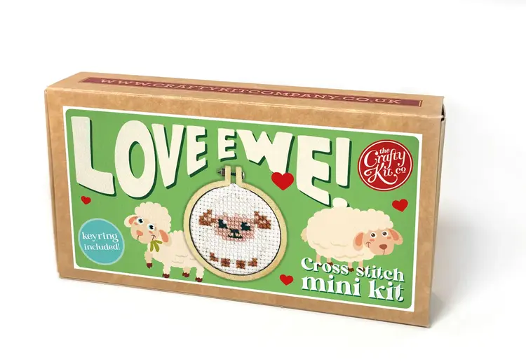 The Crafty Kit Company Love Ewe! Mini Matchbox Cross Stitch Kit