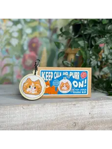 The Crafty Kit Company Keep Calm and Purr On! Mini Matchbox Cross Stitch Kit