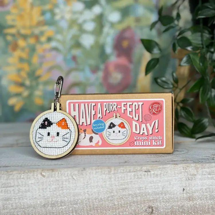 The Crafty Kit Company Have a Purr-fect Day! Mini Matchbox Cross Stitch Kit
