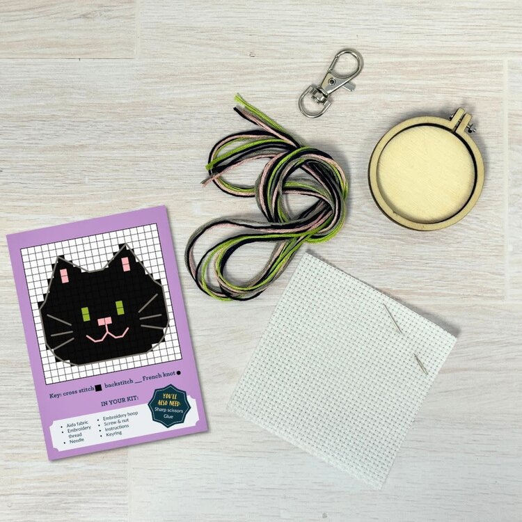 The Crafty Kit Company All You Need is a Cat Mini Matchbox Cross Stitch Kit