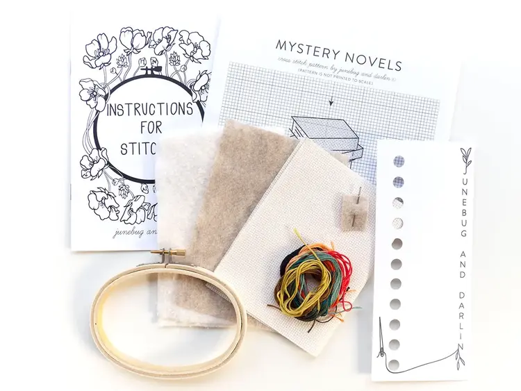 Junebug and Darlin Bibliophilia Cross Stitch Kit