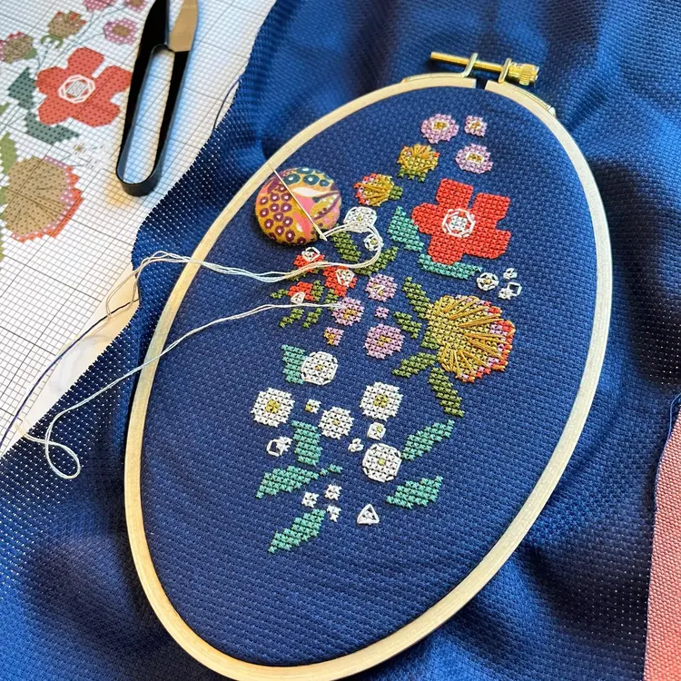 Junebug and Darlin Forget-Me-Knots Cross Stitch Kit
