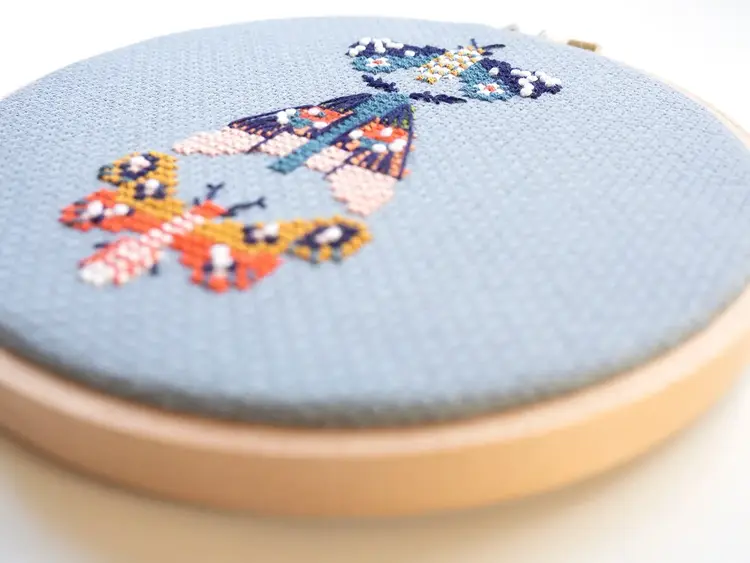 Junebug and Darlin Moths Cross Stitch Kit