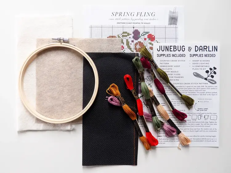 Junebug and Darlin Spring Fling Cross Stitch Kit