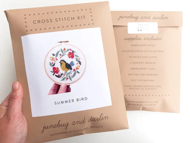 Junebug and Darlin Summer Bird Cross Stitch Kit