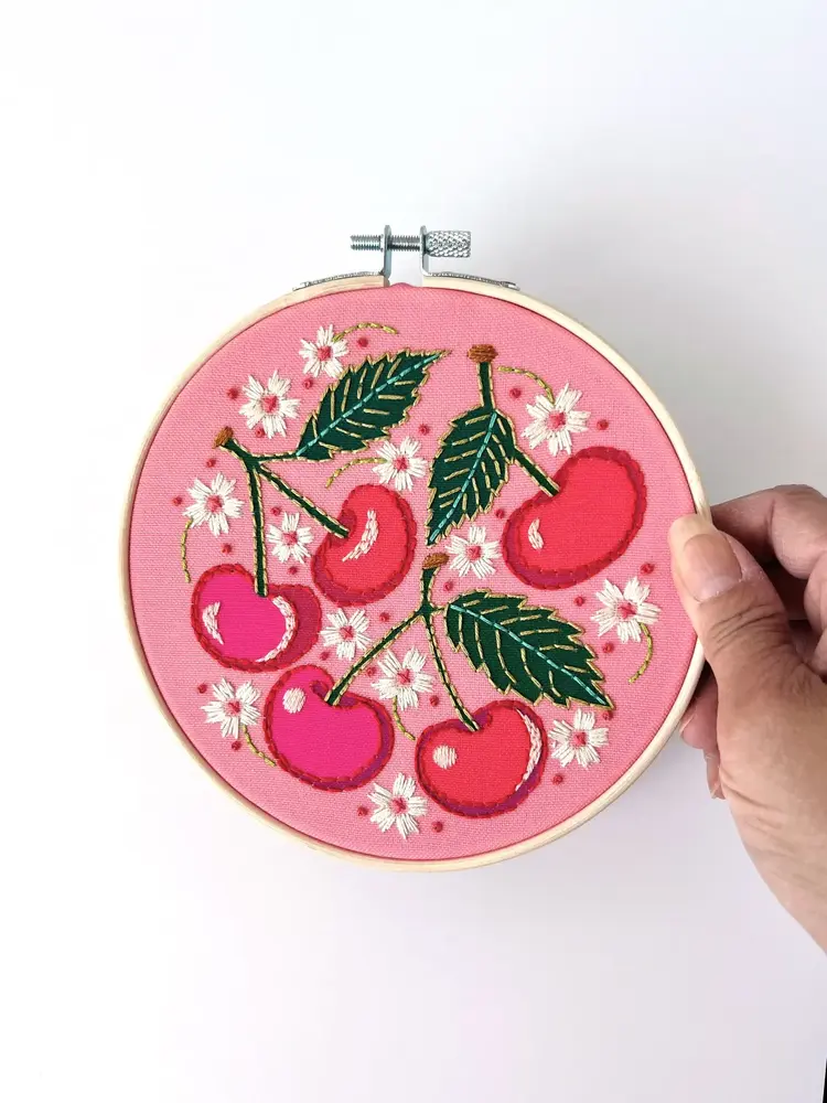 Rikrack Cherries Embroidery Kit