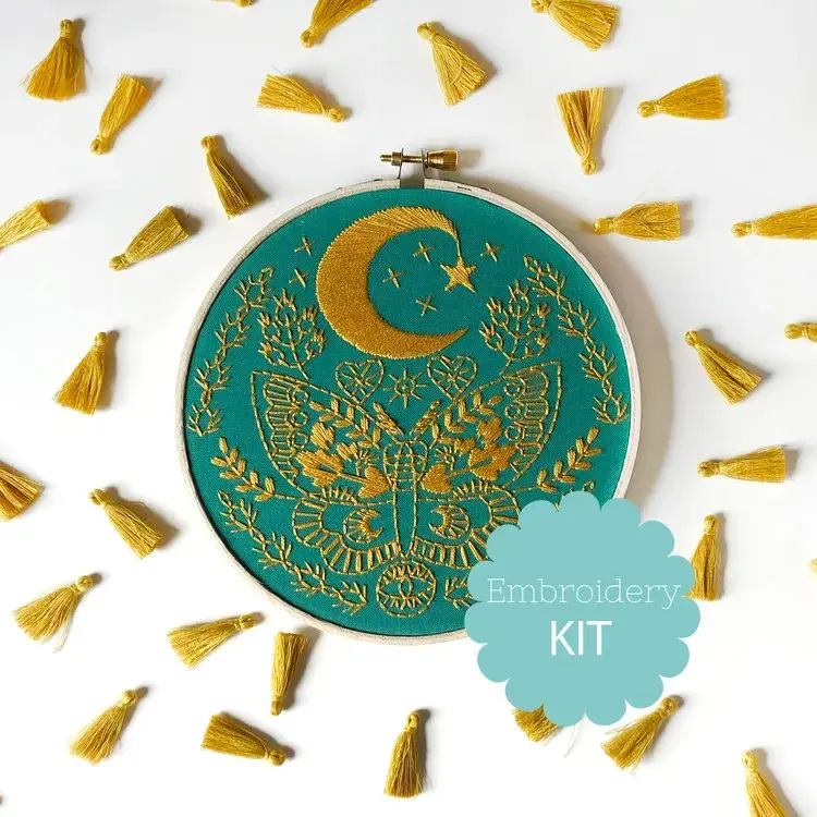 Rikrack Lunar Moth Embroidery Kit