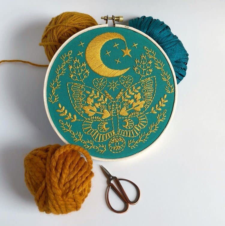 Rikrack Lunar Moth Embroidery Kit