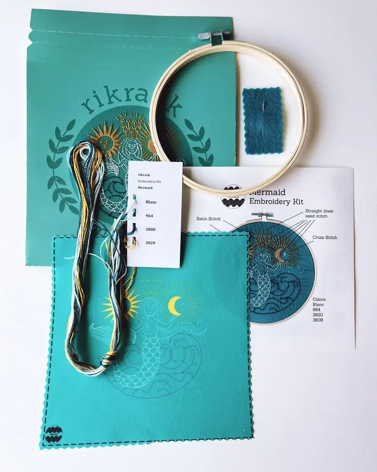 Rikrack Mermaid Embroidery Kit