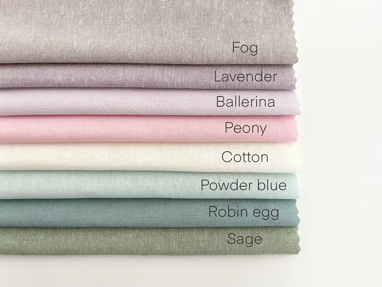 Matryoshka Doll Shop Linen Blend Embroidery Fabric Pack (Cool Pastels)