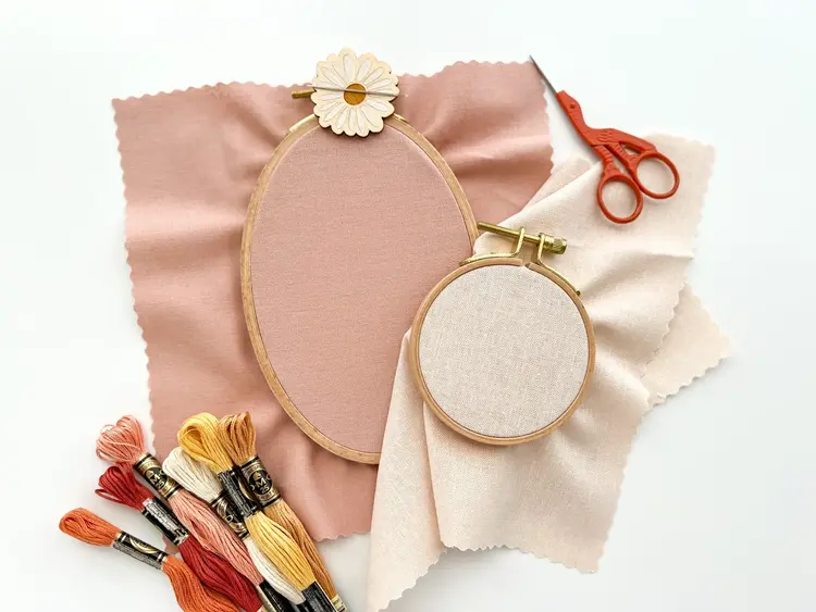 Matryoshka Doll Shop Linen Blend Embroidery Fabric Pack (Warm Neutrals)