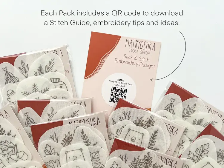 Matryoshka Doll Shop Stick & Stitch Embroidery Patterns (Fall)