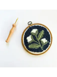 The Urban Acres Blue Floral Punch Needle Kit