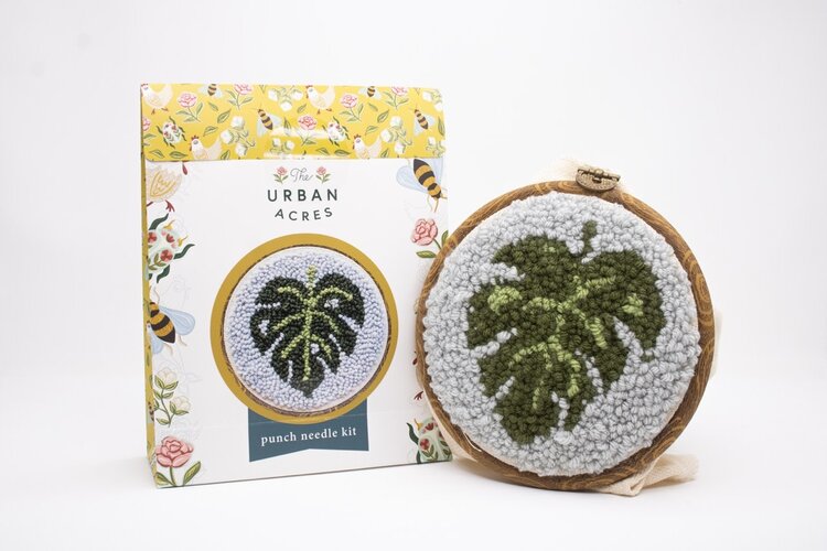 The Urban Acres Classic Monstera Punch Needle Kit