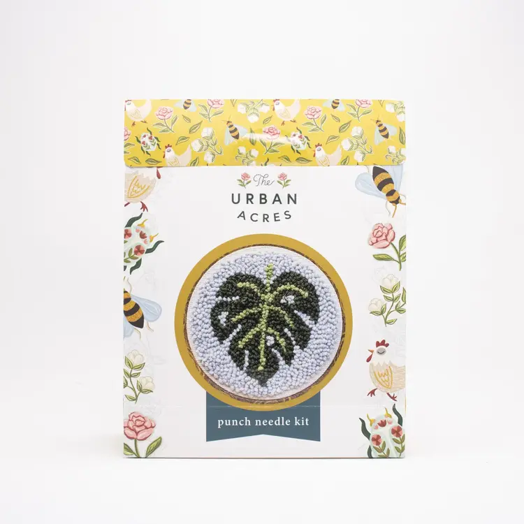 The Urban Acres Classic Monstera Punch Needle Kit