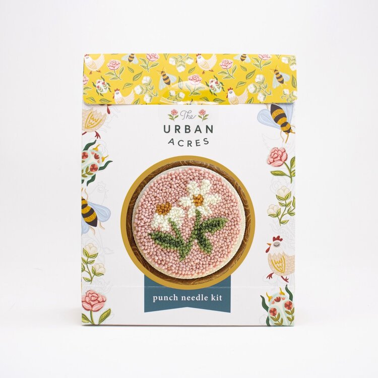 The Urban Acres Pink Daisy Punch Needle Kit