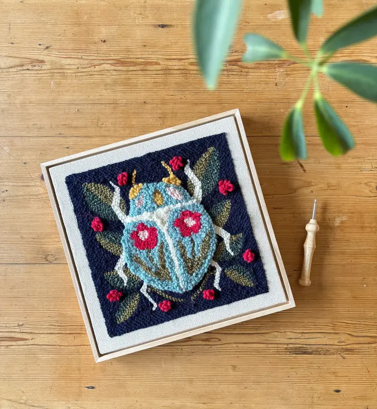 The Urban Acres Spring Beetle Punch Needle Frame Kit