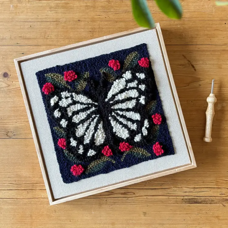 The Urban Acres Spring Butterfly Punch Needle Frame Kit