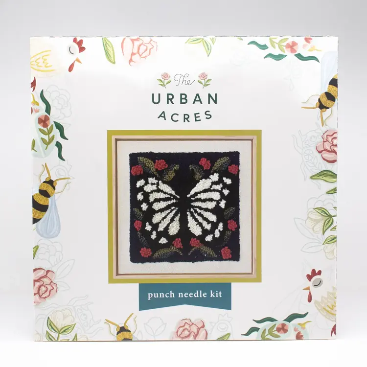 The Urban Acres Spring Butterfly Punch Needle Frame Kit