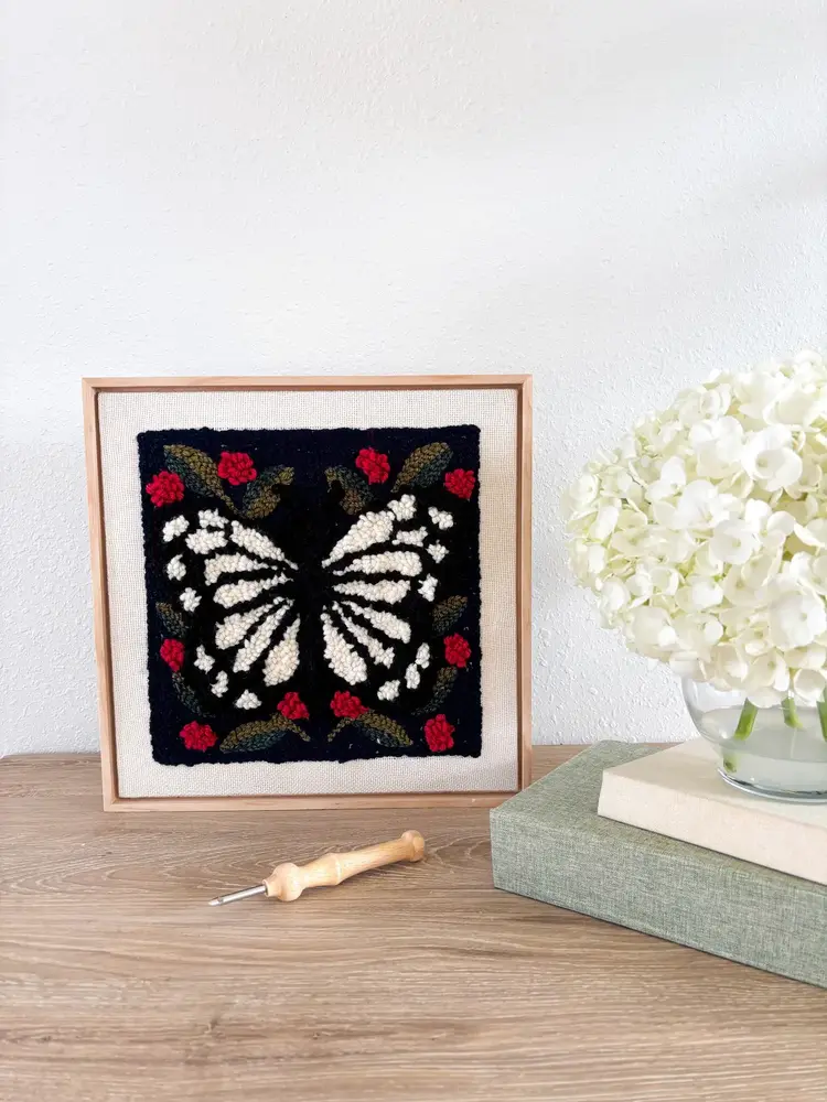 The Urban Acres Spring Butterfly Punch Needle Frame Kit