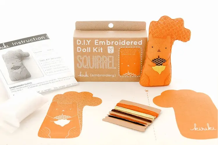 Kiriki Press Squirrel Embroidery Kit
