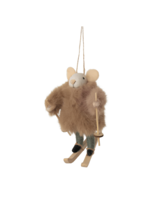 Skiing Mouse (Taupe Coat)