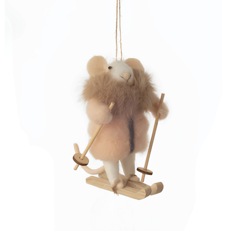 One Hundred 80 degrees Skiing Mouse (Pink Coat)