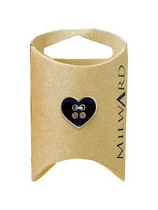 Milward Green MGB200-11/16“ Abs 4-hole Gold Rim Heart Button
