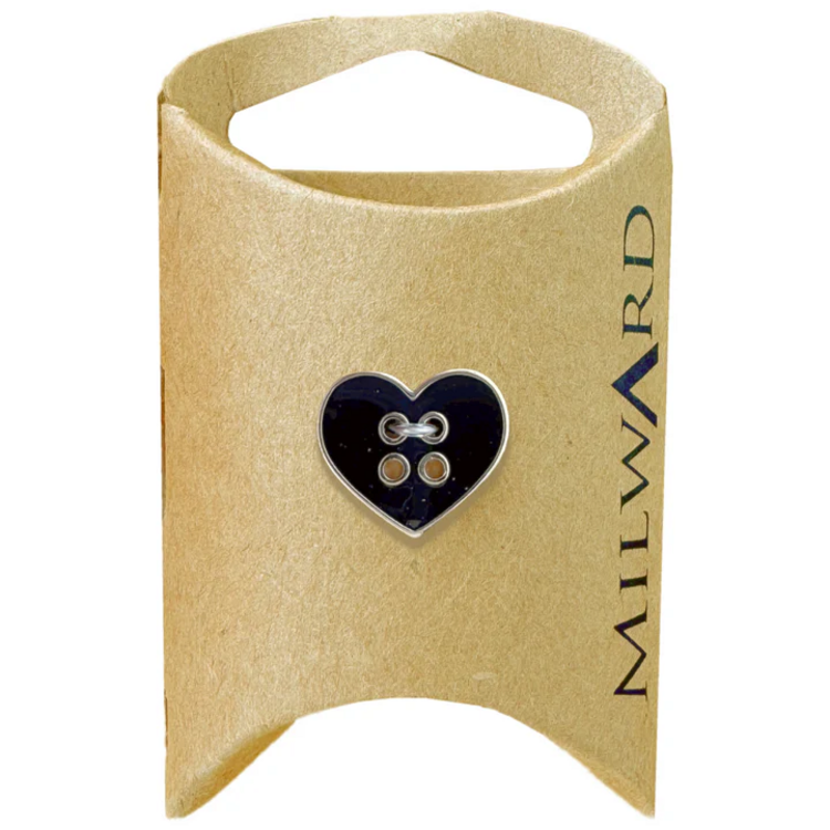 Milward Green MGB200-11/16“ Abs 4-hole Gold Rim Heart Button