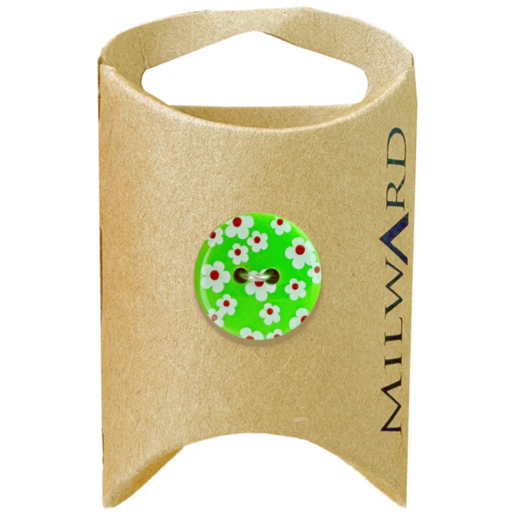 Milward Green MGB254-13/16“ Nylon 2-hole Neon Floral Button
