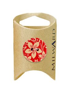 Milward Green MGB417-1 1/16“ Wooden 2-hole Flower Printed Button