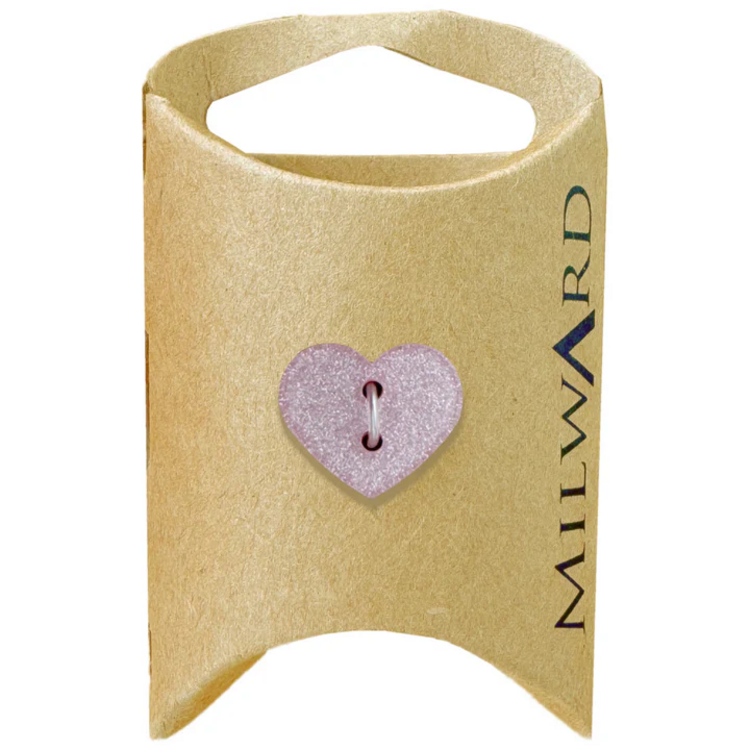 Milward Green MGB481-13/16“ Polyester 2-hole Glitter Heart Butto