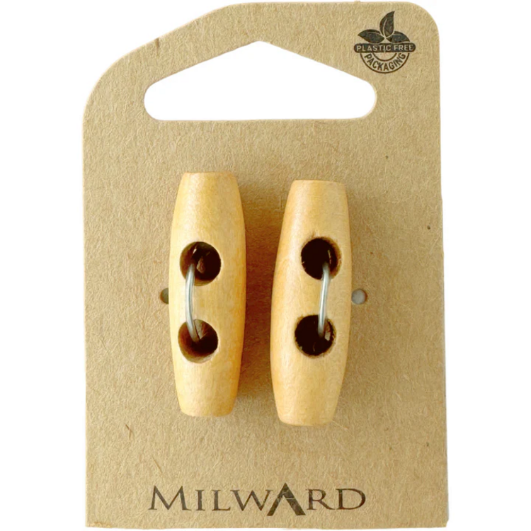 Milward Green MGB509-1 4/16“ Wooden 2-hole Toggle Button