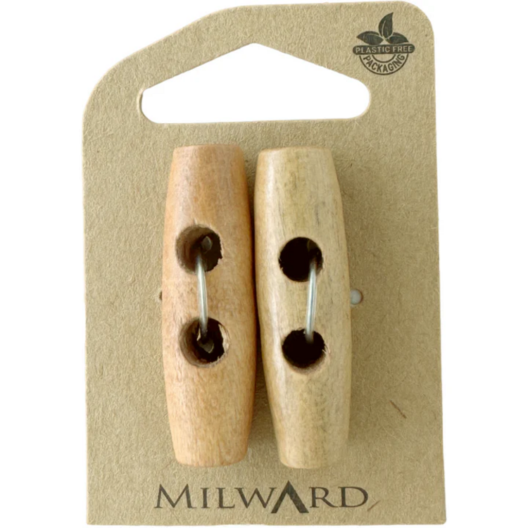 Milward Green MGB520-1 10/16“ Wooden 2-hole Toggle Button