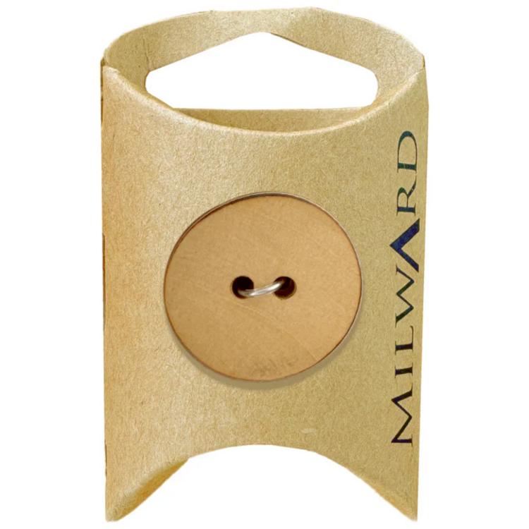 Milward Green MGB575-1“ Wooden 2-hole Natural Button