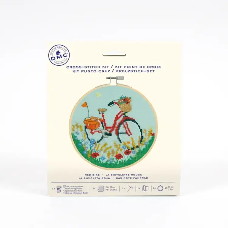 DMC Red Bicycle Cross Stitch Kit