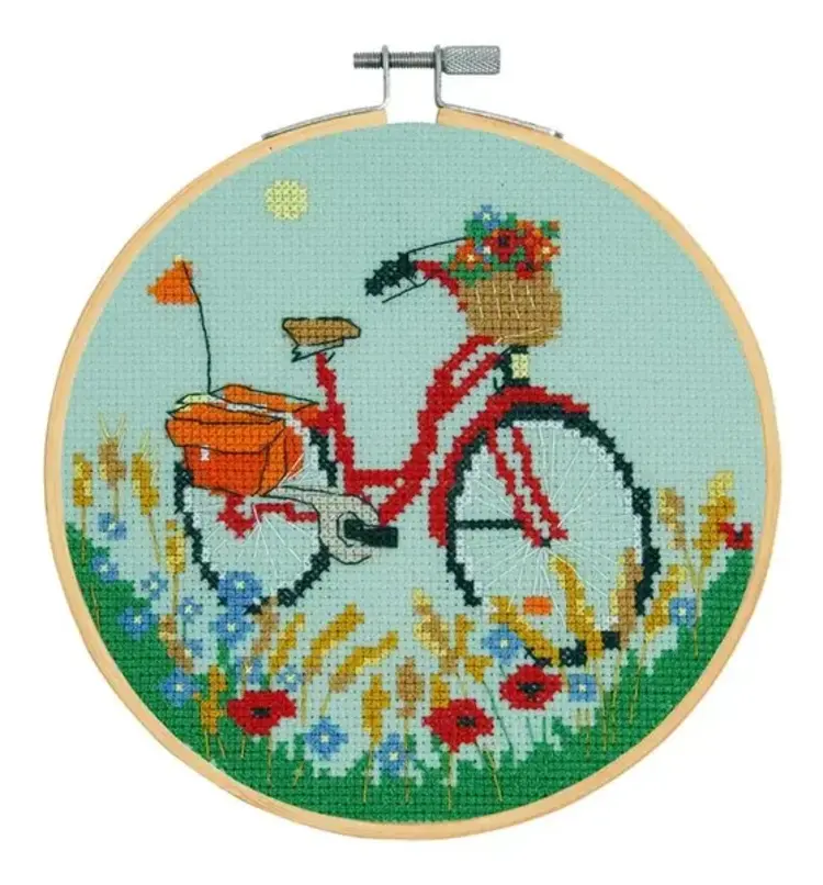 DMC Red Bicycle Cross Stitch Kit