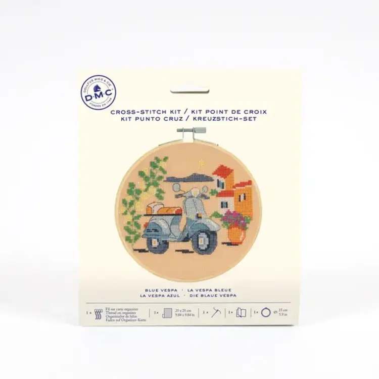 DMC Blue Vespa Cross Stitch Kit