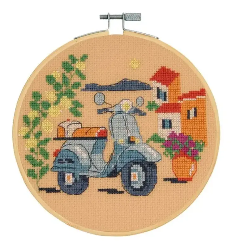 DMC Blue Vespa Cross Stitch Kit