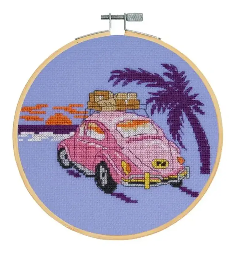 DMC Pink Beetle Cross Stitch Kit