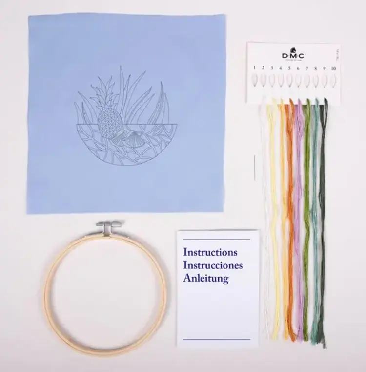 DMC Pineapple Embroidery Kit