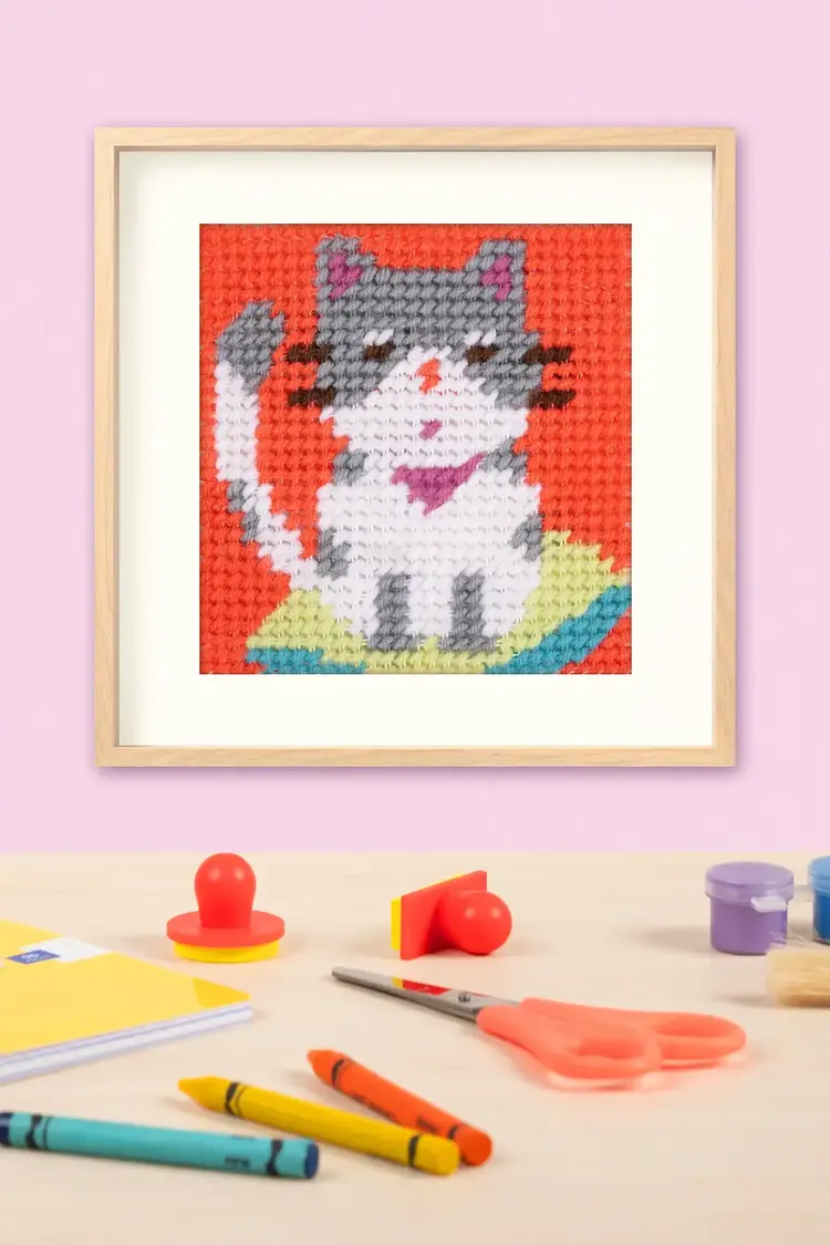 DMC Maya the Cat Needlepoint Kit for Kids