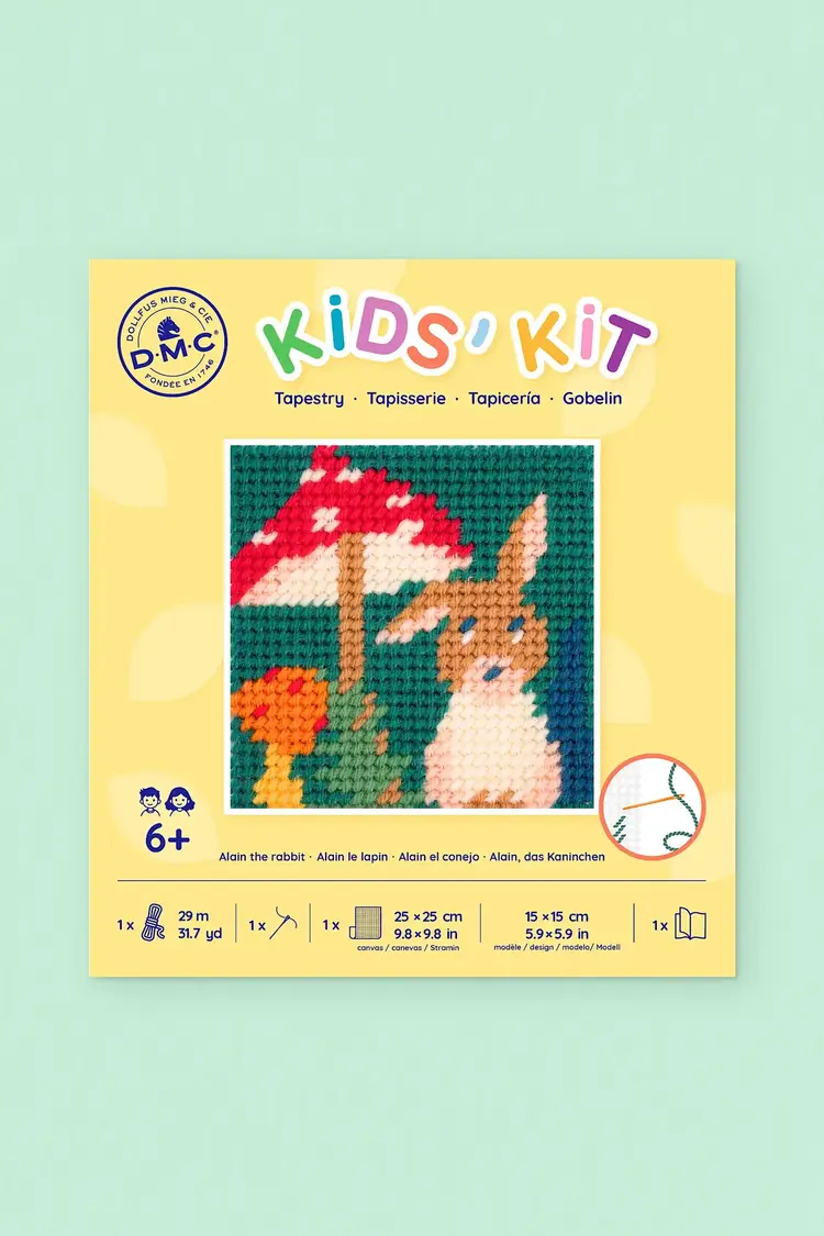 DMC Alain the Rabbit Needlepoint Kit for Kids