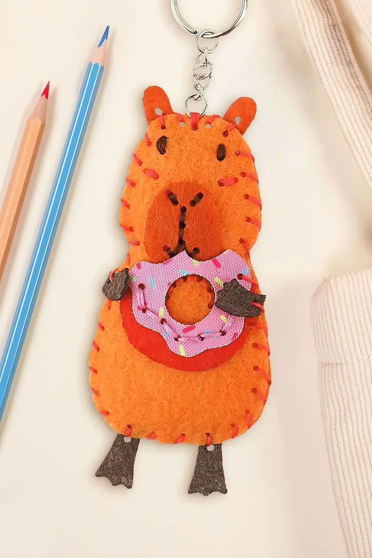 DMC Munchy the Capybara Felt Keyring Kit for Kids