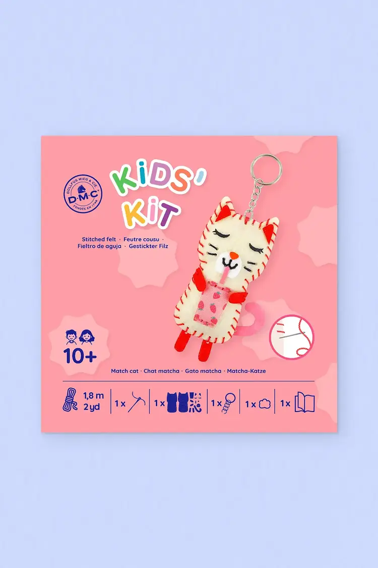 DMC Matcha the Cat Felt Keyring Kit for Kids